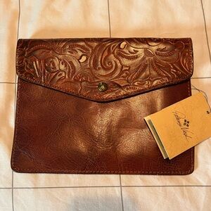 Patricia Nash Embossed Brown IPAD case pure leather